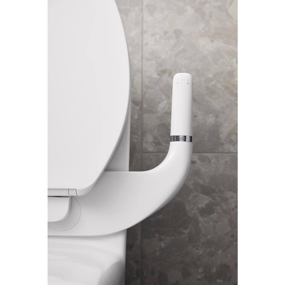 White Manual Bidet Attachment with Dual Self-Cleaning Nozzles