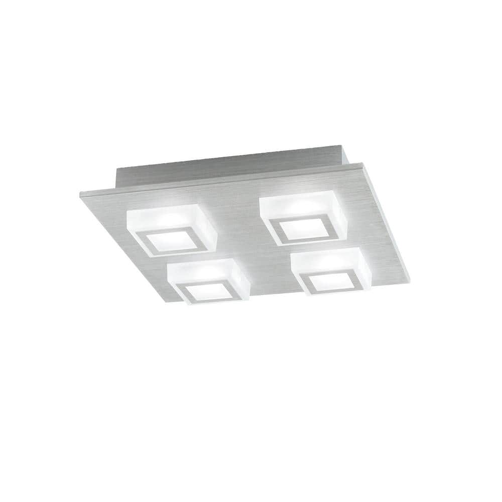 Garfield 11 in. W x 2.42 in. H Integrated LED Brushed Aluminum Square Track Flush Mount Ceiling Light