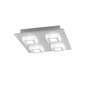 Garfield 11 in. Integrated LED Brushed Aluminum Square Track Flush Mount