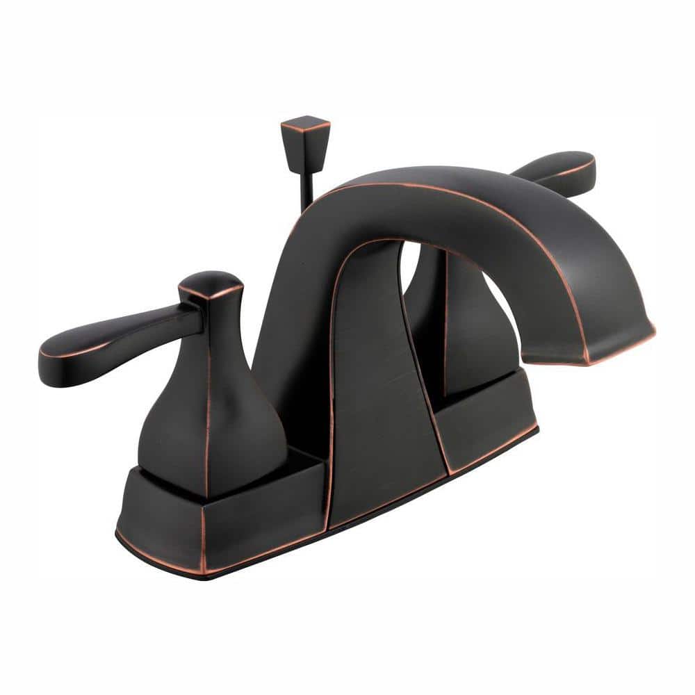 Glacier Bay Milner 4 in. Centerset Double-Handle High-Arc Bathroom Faucet in Bronze