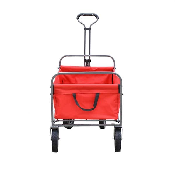 Willit 0 cu. ft. 38.6 in.L x 21.7 in.W x 39.5 in.H Steel Garden Cart, Red