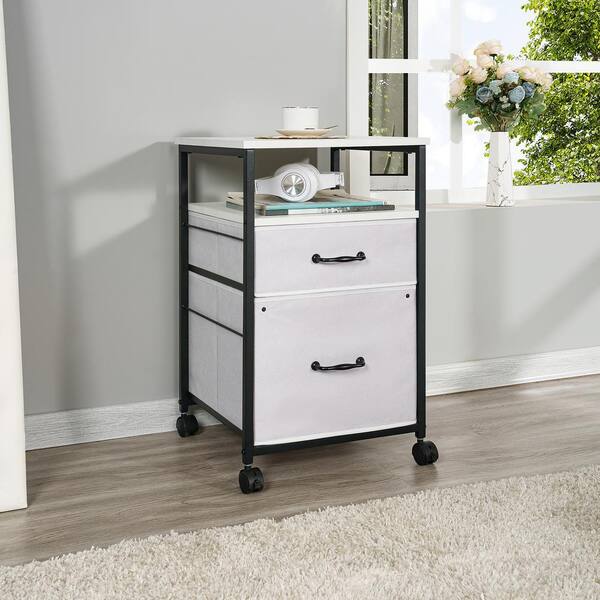 Rolling cart discount with fabric drawers