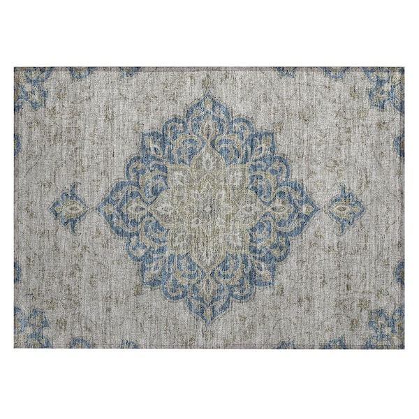 Chantille Machine Washable Indoor/Outdoor Abstract ACN2958 Silver 2 ft. x 3 ft. Accent Rug