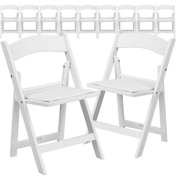 Carnegy Avenue White Hercules Series Kids Padded Folding Chairs for Children up to 6 Years Old, Children's Event Seats (Set of 11)