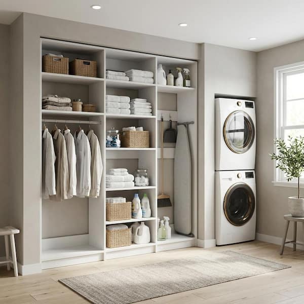 MODULAR CLOSETS Alto Laundry Room 70.5 in. W White Medium Hang