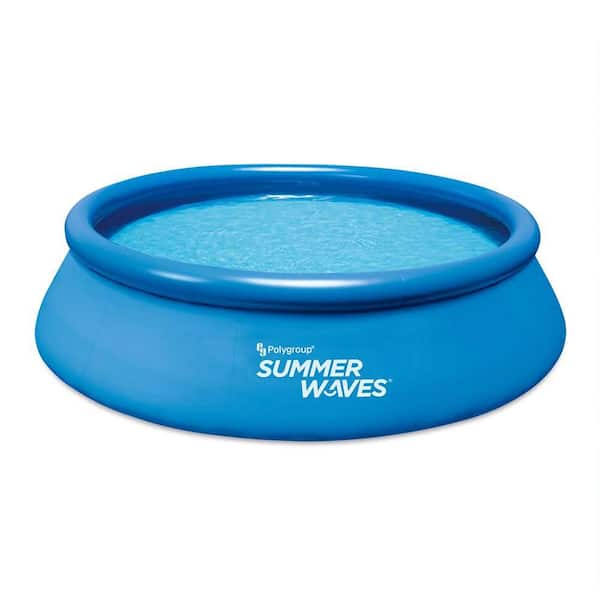 Summer Waves 12 ft. x 36 in. Round Above Ground Inflatable Swimming Pool  with Pump P1001236A-SW - The Home Depot