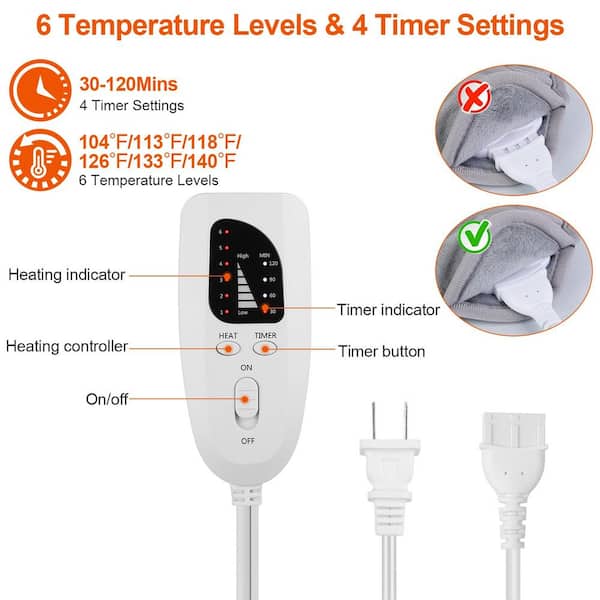 Electric Warming Heating Massage Shawl Blanket Adjustable Temperature  Heated Pad