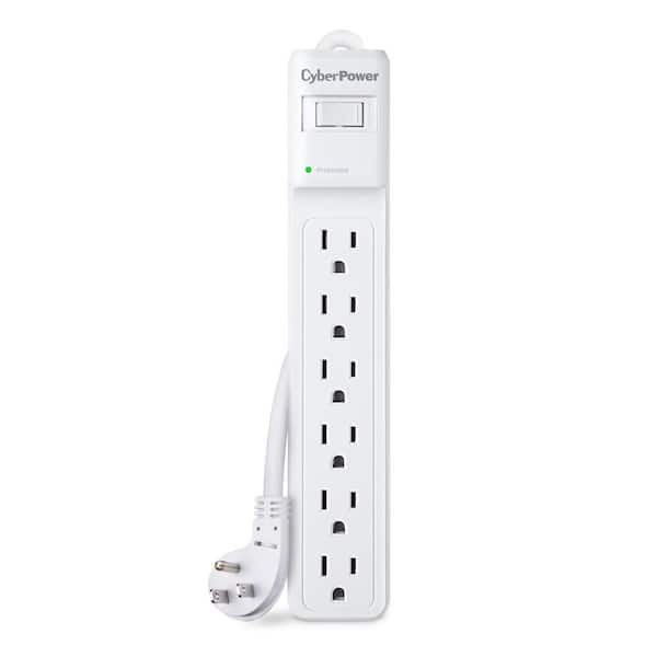 CyberPower 6-Outlet Surge Protector with 8 ft. Cord, White