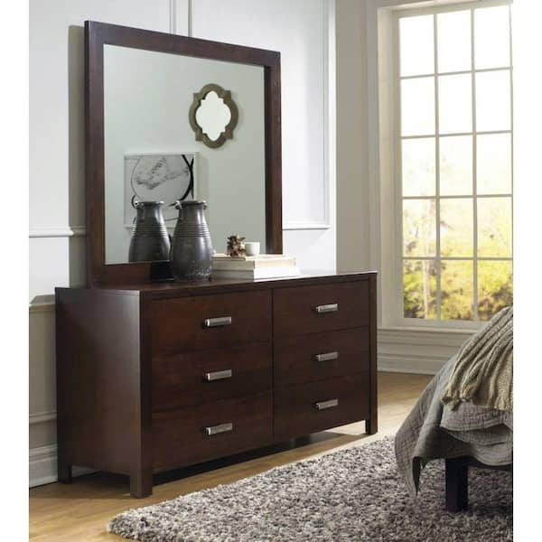 Benjara 63 in. Chocolate Brown 9-Drawer Wooden Dresser Without Mirror