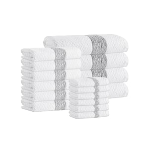 Anton 16 pcs White Turkish Cotton Towel Set