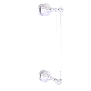 Pacific Grove Collection 12 Inch Single Side Shower Door Pull with Twisted Accents in Satin Chrome