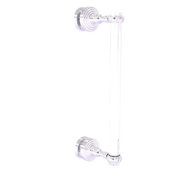 Allied Brass Pacific Grove Collection 12 Inch Single Side Shower Door Pull with Twisted Accents in Satin Chrome