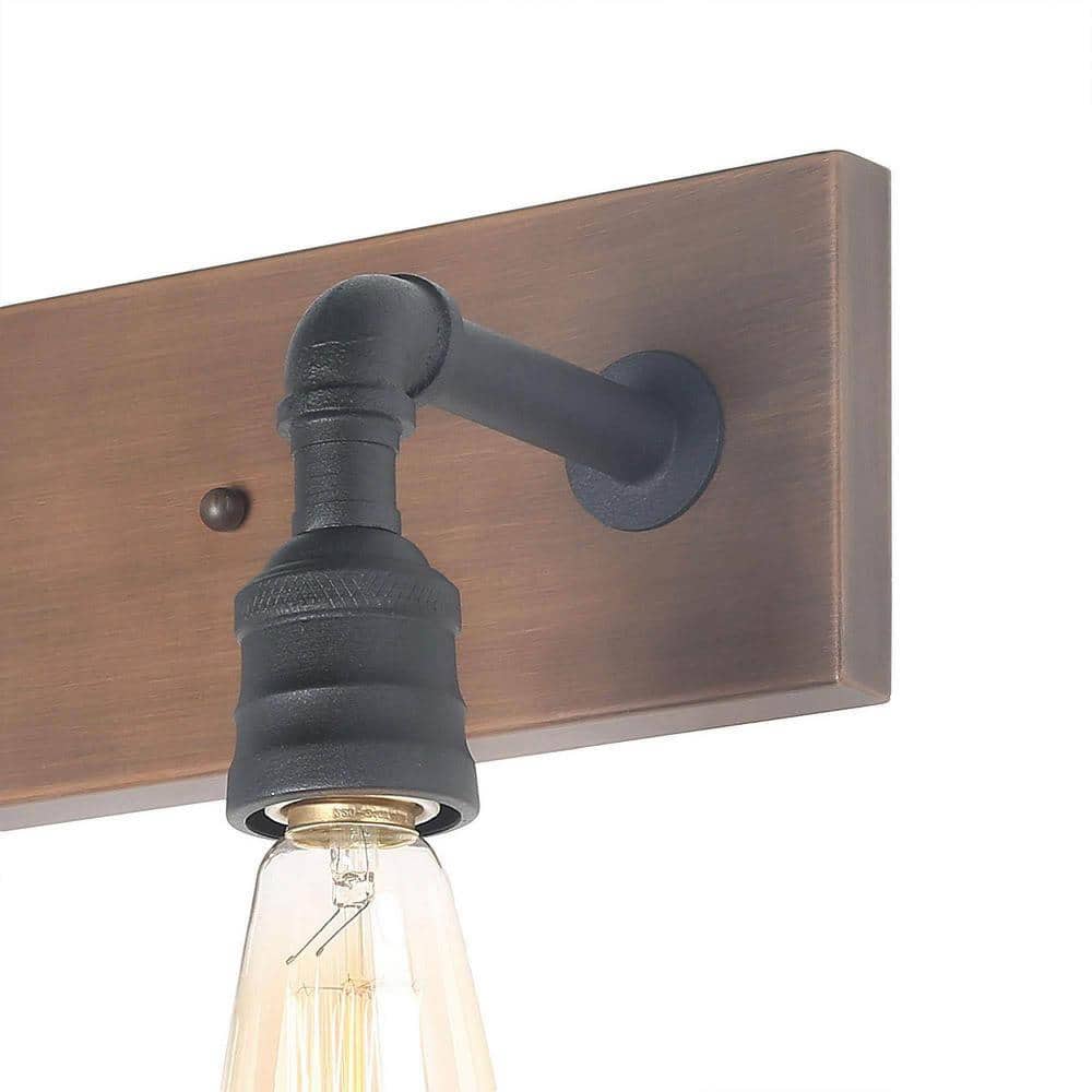 Sabrina Matte Black Metal 3-Light Vanity Fixture