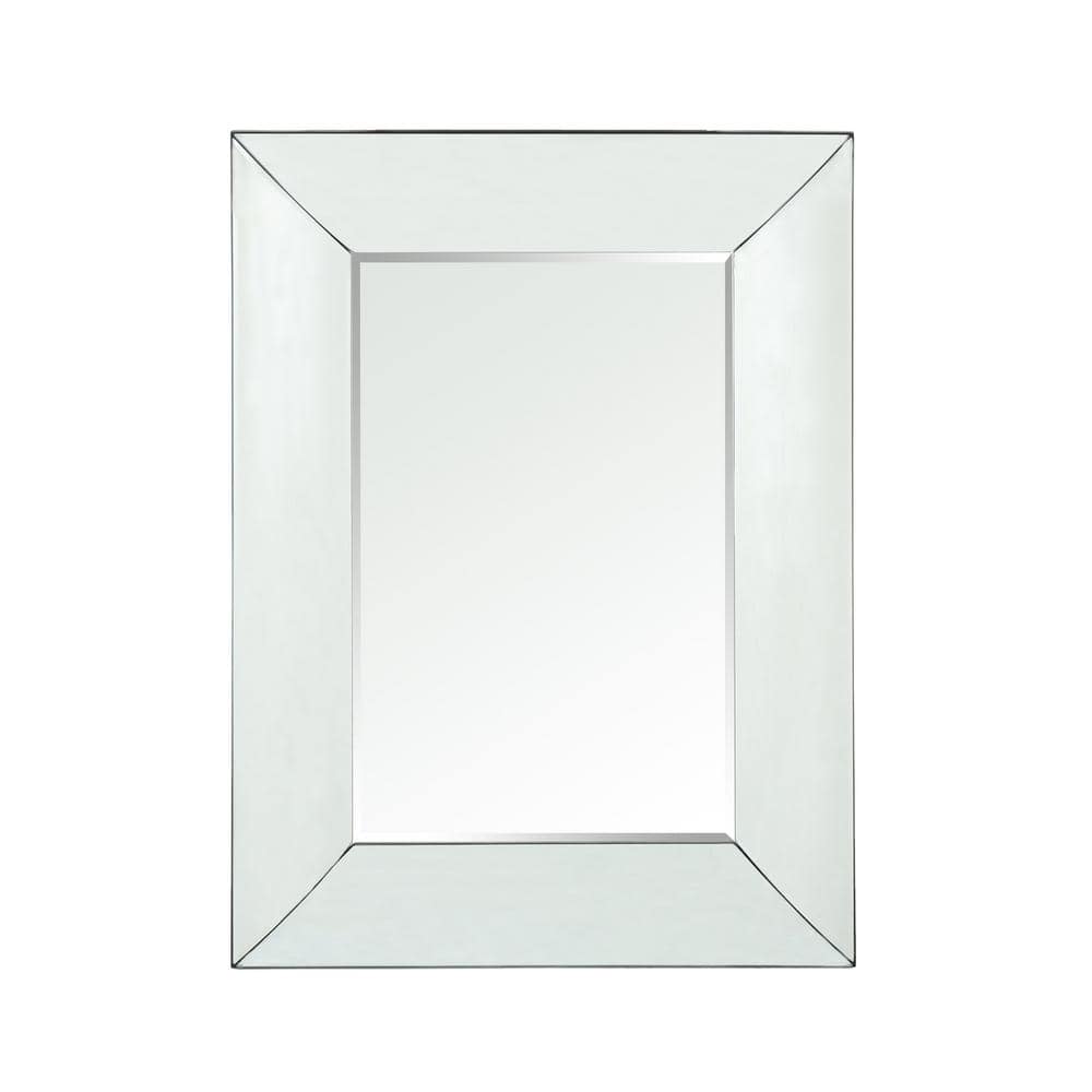 Gorgeous White 24 in. W x 32 in. H Rectangular Faux Wood Frame Wall Mirror 
