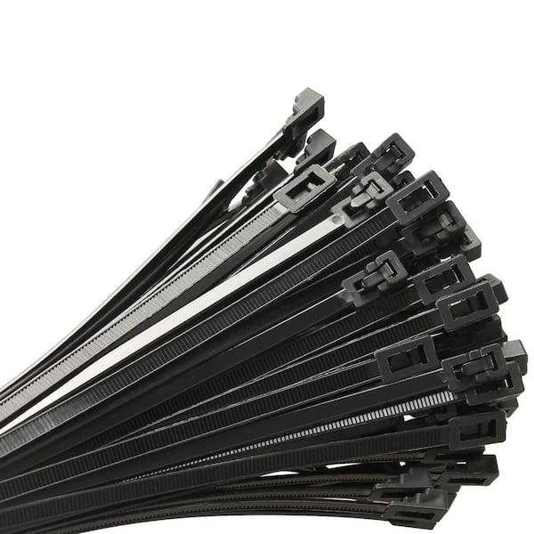 8 in. UV Resistant Nylon Cable Zip Tie Black 100-Pack Model B07R2JKWXV Heavy Duty Releasable for Garden Office Home