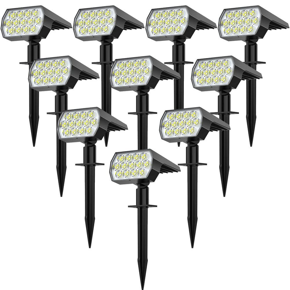 Cool White Solar Spot Lights Outdoor, IP65 Waterproof Wall Lights for Walkway Yard Garden Driveway (10-Pack) price history on PriceWatchPro