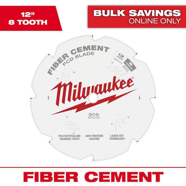 12 in. x 8-Tooth Polycrystalline Diamond (PCD) Tipped Fiber Cement Cutting Saw Blade