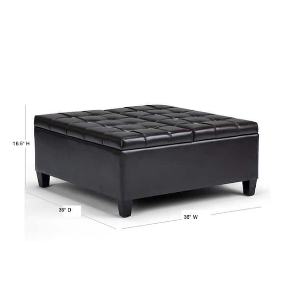 leather coffee table with storage