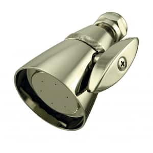 2-Spray Patterns 2-1/4 in. Wall Mount Chatham Style Fixed Shower Head in Polished Brass