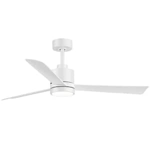 Claude 52 in. Integrated LED Indoor White-Blade White Ceiling Fan with Light and Remote Control Included