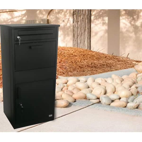 QualArc Everest Black Freestanding Floor Mounted Locking Parcel