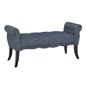 Charley Charcoal Gray & Espresso 49.5 in. W Bedroom Bench without Back