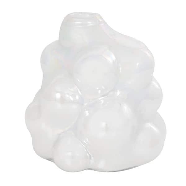 Litton Lane 8 in. Clear Handmade Abstract Bubble Glass Decorative Vase