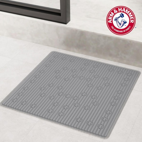 ARM & HAMMER Performance Foam Vinyl 21 x 21 Shower Tub Mat in Grey