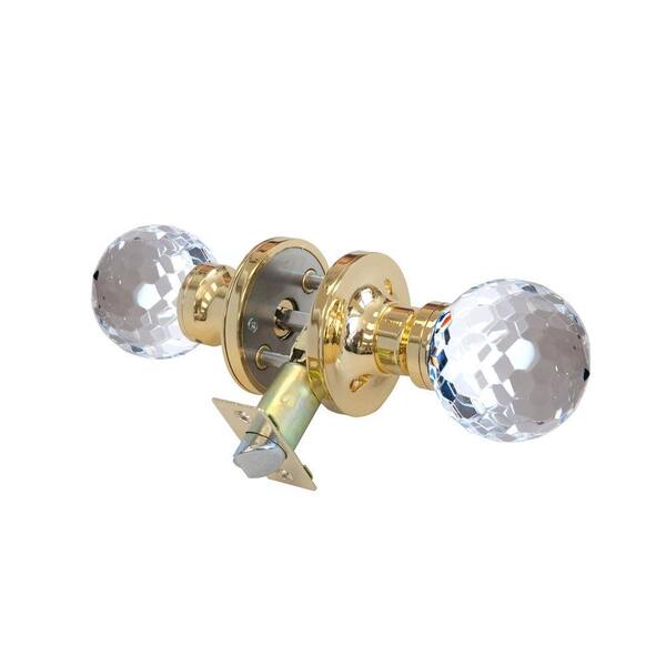 Krystal Touch of NY Honeycomb Crystal Brass Privacy Bed/Bath Door Knob with LED Mixing Lighting Touch Activated