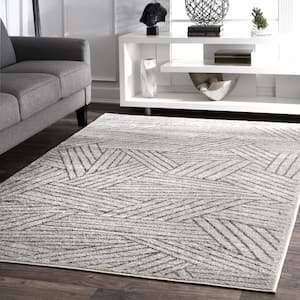 Louisa Striped Gray 5 ft. x 8 ft. Area Rug