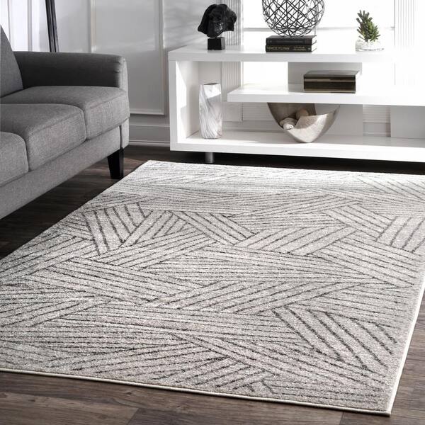Louisa Striped Gray 8 Ft X 12, 8 X 12 Area Rug