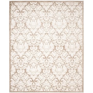 Amherst Wheat/Beige 9 ft. x 12 ft. Border Floral Geometric Area Rug