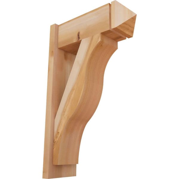 Ekena Millwork 8 in. x 32 in. x 20 in. Fuston Arts and Crafts Smooth Western Red Cedar Outlooker