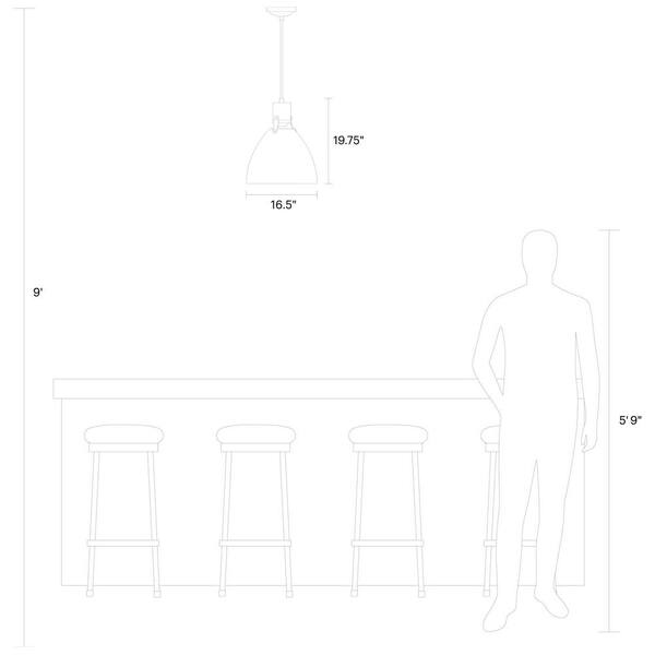 Generation Lighting - Brynne 14-Watt Matte Black Integrated LED Pendant