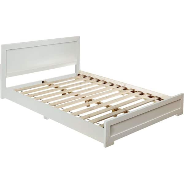 Camden Isle Oxford 82.3 in. White Queen Platform Bed