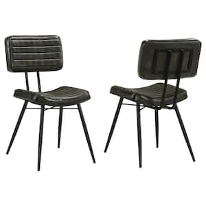 Misty Antique Espresso and Black Padded Side Chairs (Set of 2)