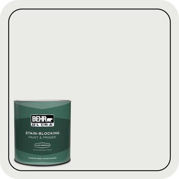 BEHR ULTRA 1 qt. #52 White Extra Durable Semi-Gloss Enamel Interior Paint & Primer