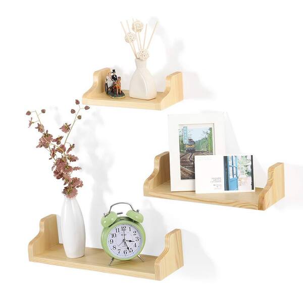 Floating Wall 2 Shelves, Oak Minimalist Ledge Shelf for Home, Easy to  Instal Display Shelves, Office Decor 