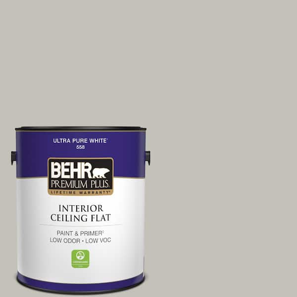 BEHR PREMIUM PLUS 1 gal. #PPU25-09 Foggy London Ceiling Flat Interior Paint