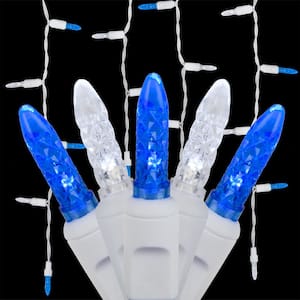 7 ft. 70-Light M5 LED Blue and White Icicle Light Set