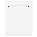 ZLINE 24" 3rd Rack Top Control Tall Tub Dishwasher in White Matte with Stainless Steel Tub, 51dBa (DWV-WM-24)