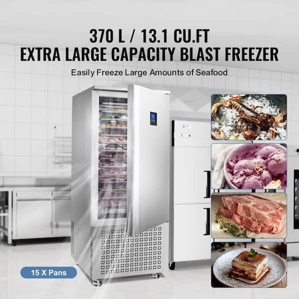 SKYSHALO Commercial Blast Freezer, 370 L / 13.1 cu. ft. Blast