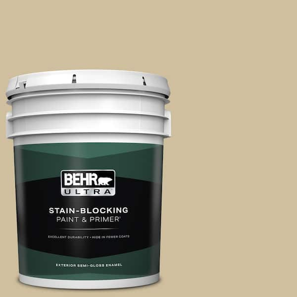 BEHR ULTRA 5 gal. #S320-3 Final Straw Semi-Gloss Enamel Exterior Paint & Primer