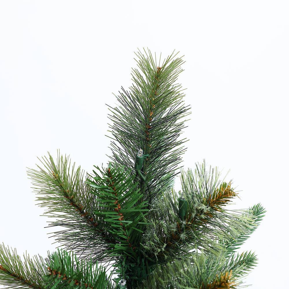 4' Green Pre-Lit Pine Christmas Tree with Metal Pot