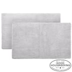 Shadow Gray 21 in. x 34 in. Cotton Reversible Bath Rug (Set of 2)