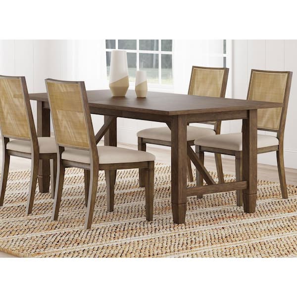 Coaster Matisse Transitional Light Brown Wood Top 94 in. 4 Legs Dining Table Seats 10