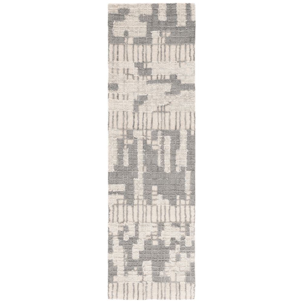 Abstract 2 ft. x 8 ft. Ivory/Dark Gray Striped Geometric Runner Rug price history on PriceWatchPro