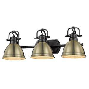 Duncan 8.125 in. 3-Light Matte Black Vanity Light