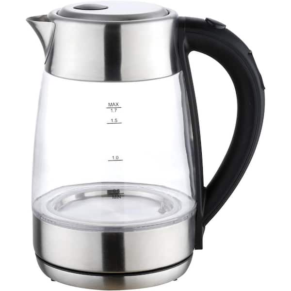 Frigidaire 7.2-Cup Silver Glass Kettle with Digital Temperature Control