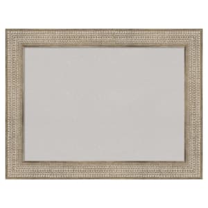 Trellis Silver Wood Framed Grey Corkboard 34 in. x 26 in. Bulletin Board Memo Board